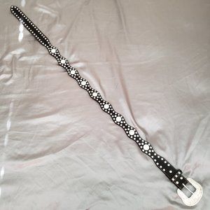 Nocona Belt Co. Genuine Leather Bling Studded Western belt size Medium black